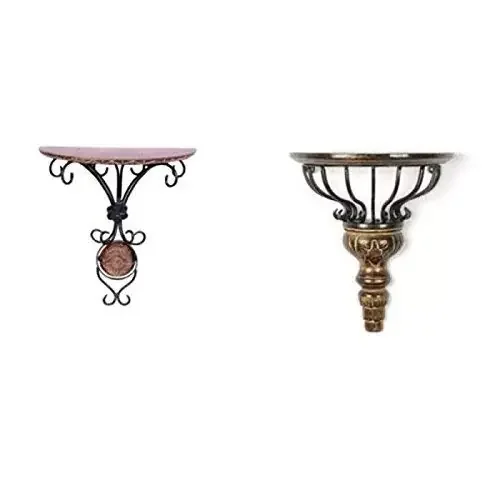 Beautiful Wood & Wrought Iron Fancy Wall Bracket (Pack of 2)