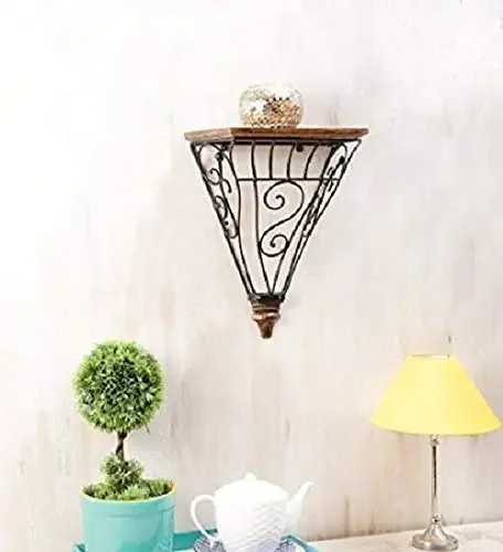 Beautiful Wood & Wrought Iron Fancy Wall Bracket