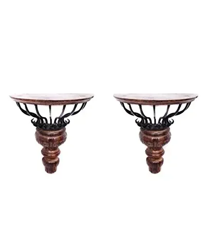 Beautiful Wooden and Iron Wall Hanging Shelve a Unique Wall Decor Rack – Wall Shelf for Home Decor Home Living Room Bedroom Office Kitchen Shelves Pack of 2