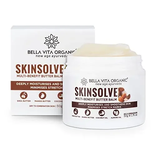 Bella Vita Organic Skin Solve Body Lotion with Shea Butter for Moisturizing Stretch Marks & Irritation Winter Care Cream Gel for Dry Normal & Combination Skin 50 gm