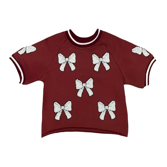 Belle Cher Crimson / Garnet and White Bowr Shirt