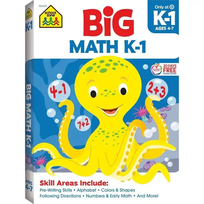 Big Math K-1 – Target Exclusive Edition – by School Zone (Paperback)