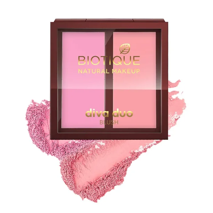 Biotique Natural Makeup Diva Duo Blush, Sassy N Spicy, 9g