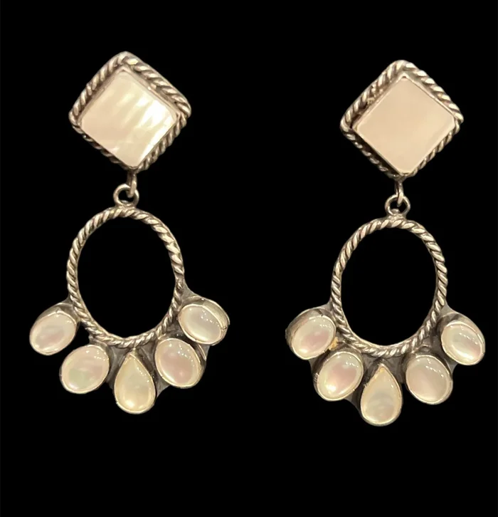 Bird Cage Earring Mother of Pearl