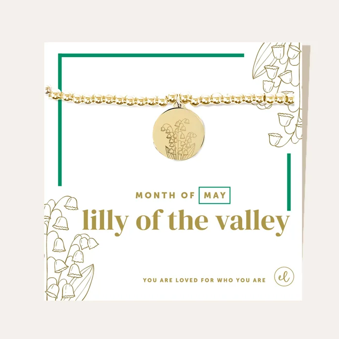 Birth Flower Charm Bracelet – gold