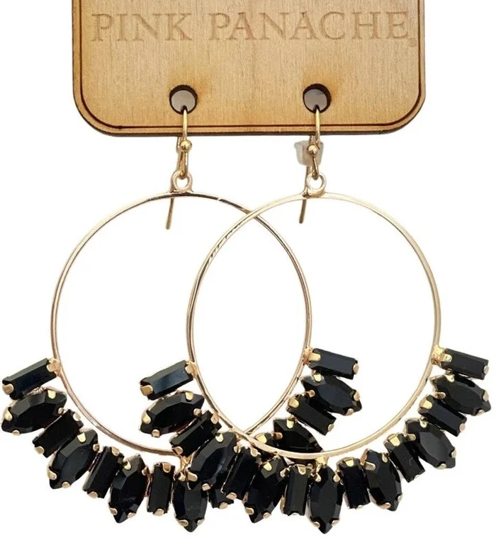 Black Gold Hoop Earrings