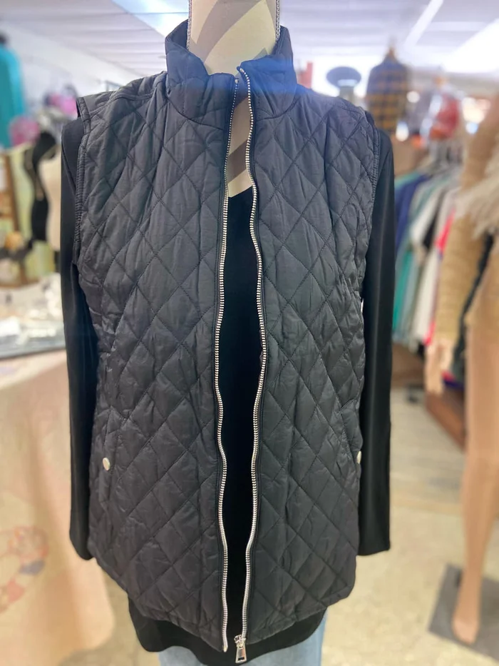 Black Quilted Vest