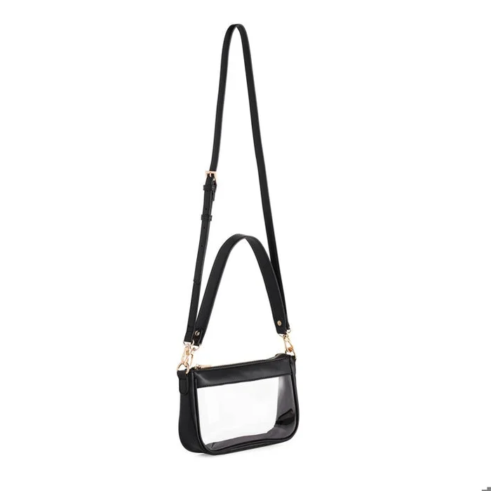 BLACK TAYLOR 2-WAY SHOULDER CLEAR BAG
