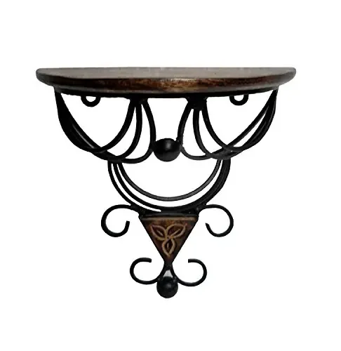 Black Wall Hanging Single Bracket Shelf