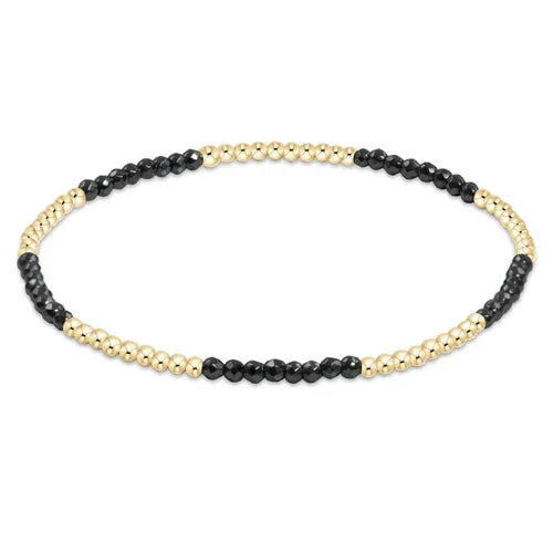 blissful pattern 2mm bead bracelet – faceted hematite