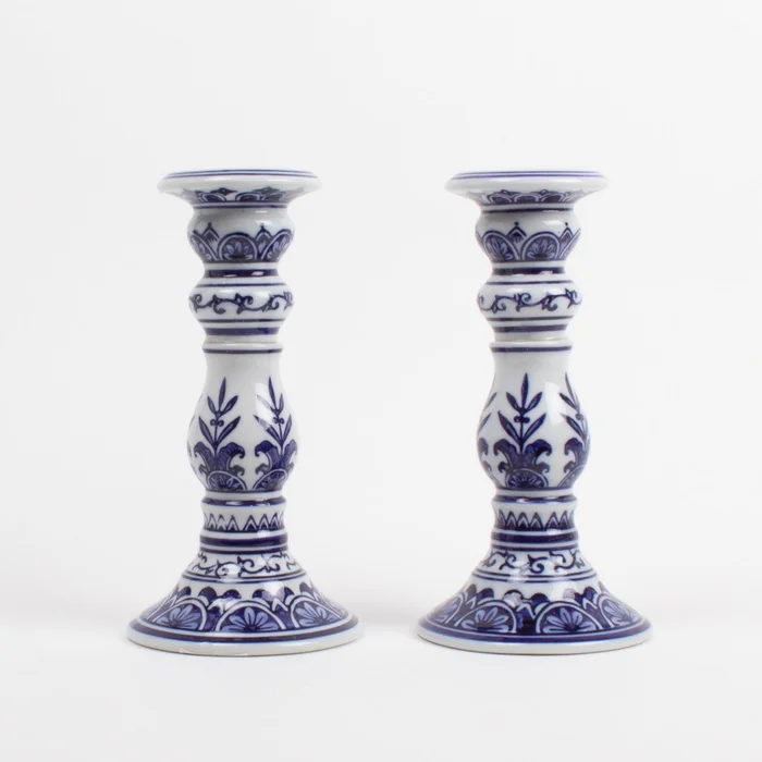 BLUE CHINOISERIE SMALL CANDLESTICK