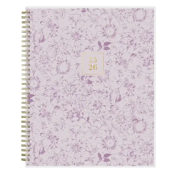 Blue Sky Rachel Parcell 2025-2026 Weekly/Monthly Wirebound Planner 8.5″x11″ Clear Cover Victoria Lavender