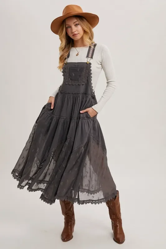 Bluivy Lace Embroidered Bib Dress