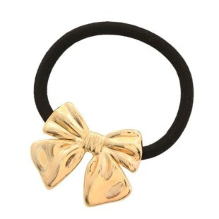 Bow Metal Hair Tie – Gold