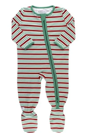 Boy’s Peppermint Stripe Footed Pajamas