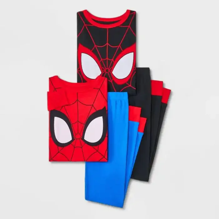 Boys‘ 4pc Spider-Man Long Sleeve Pajama Set – Red 6