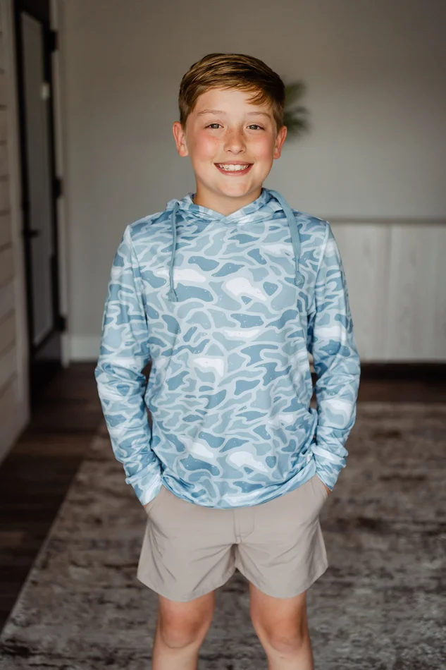 Boys Burlebo Performance Hoodie – Seaside Camo