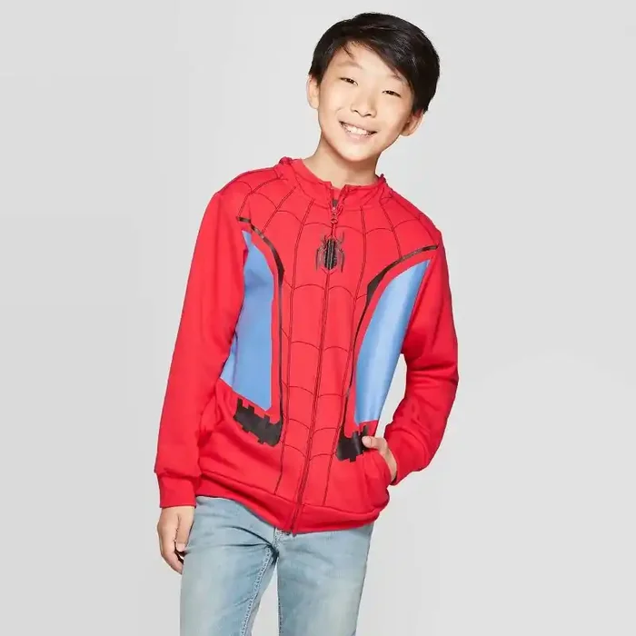 Boys‘ Spider-Man Costume Fleece Sweatshirt – Red XL