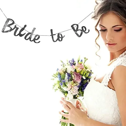 Bride to Be Banner Silver for Decoration Bridal Shower