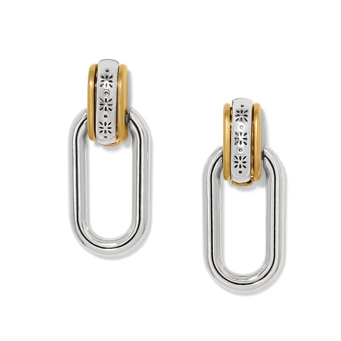 Brighton Mosaic Two Tone Links Post Drop Earrings-JA0069