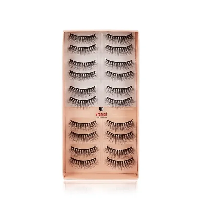 BRONSON PROFESSIONAL 10 Pairs False Eyelash Eye Makeup Lash 3D Faux Mink Fake Eyelash Long Natural Eyelashes no. 8