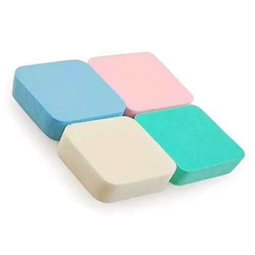 BRONSON PROFESSIONAL Square shaped makeup sponge Applicable with Liquid Foundation Creams and Powders Latex Free Wet and Dry Makeup (4 pieces)
