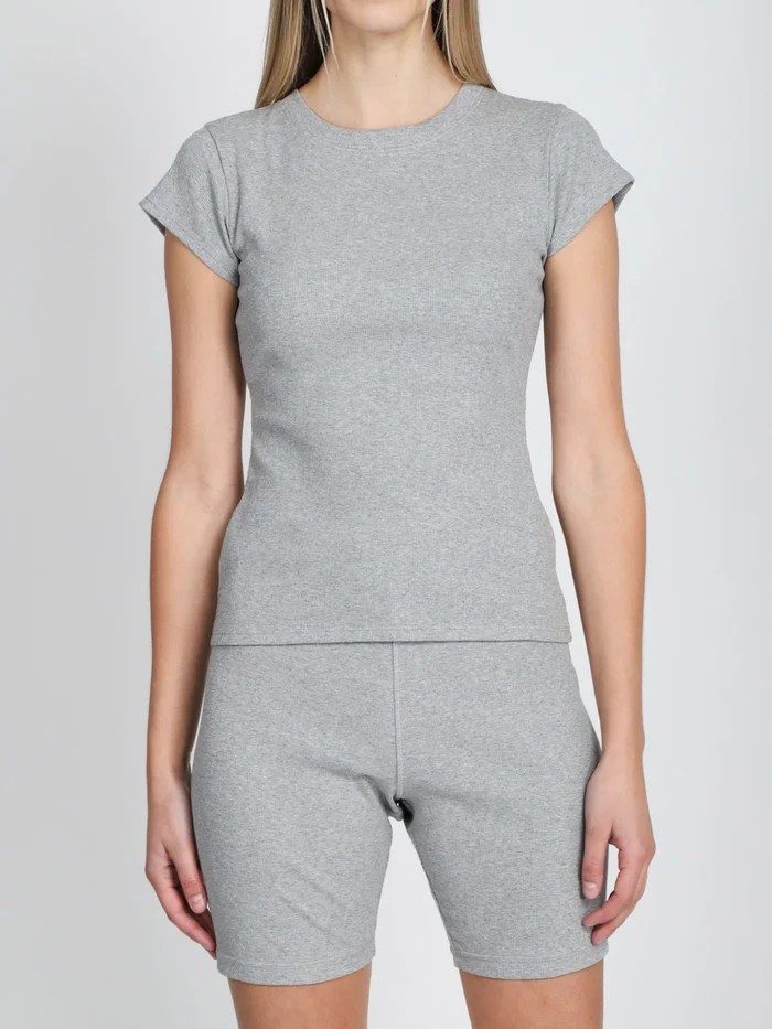 Brunette The Label Ribbed Biker Shorts – Grey