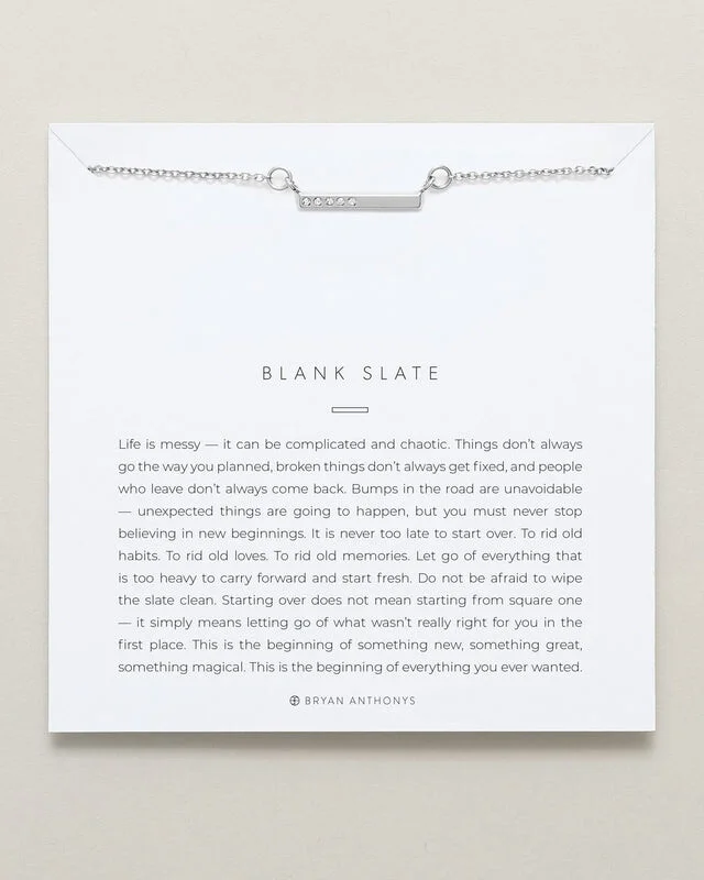 Bryan Anthonys Blank Slate Bar Necklace-Silver