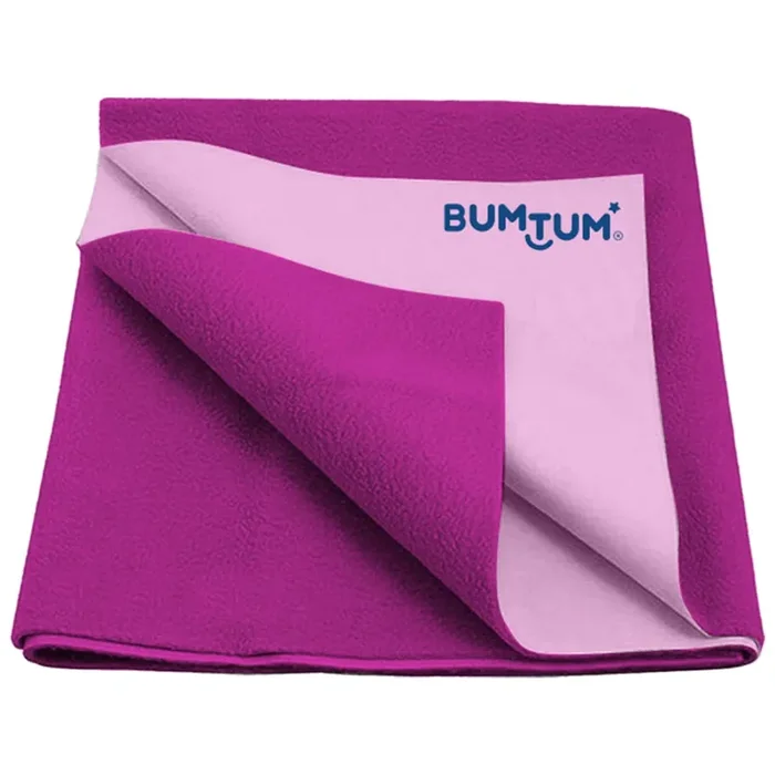 Bumtum Dry Sheet Instadry Extra Leakproof Quick Baby Bed Protector Medium Size 100 * 70cm Pack of 1 Grape, Polycotton, Grape/Purple
