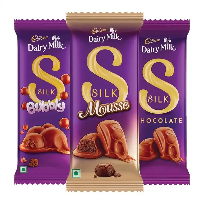 Cadbury Dairy Milk Silk Bubbly 112 G, Silk Mousse 116 G & Silk 150Gm Chocolate Bars, 378 G (Pack Of 3)