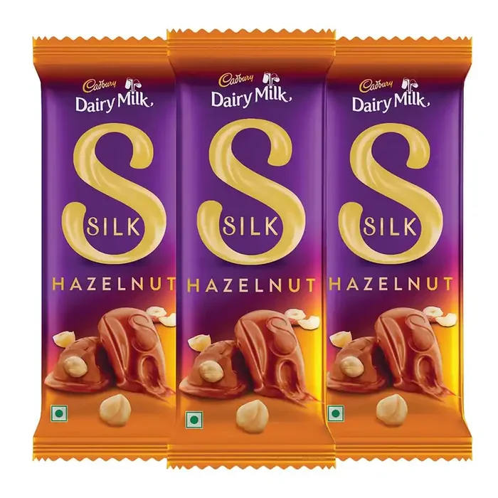 Cadbury Dairy Milk Silk Hazelnut Chocolate Bars, 143 g (Pack of 3)