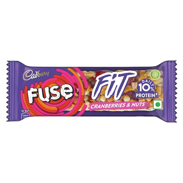 Cadbury Fuse Fit Chocolate Snack Bar with Cranberries and Nuts,41 grams