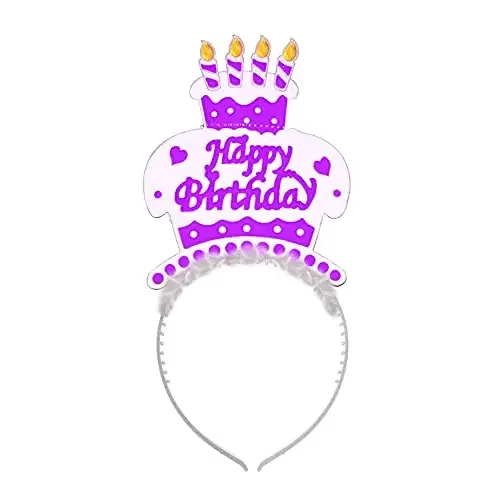 Cake Happy Birthday Hair Band for Girl(Purple)