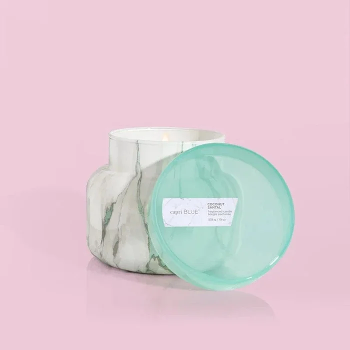 Capri Blue Coconut Santal – 19 oz Marble Candle