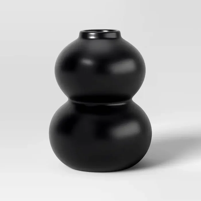 Ceramic Gourd Vase Black – Room Essentials™