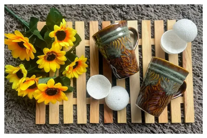 Ceramic Kitchen Sol Floss Coffee Mug Set of 2
