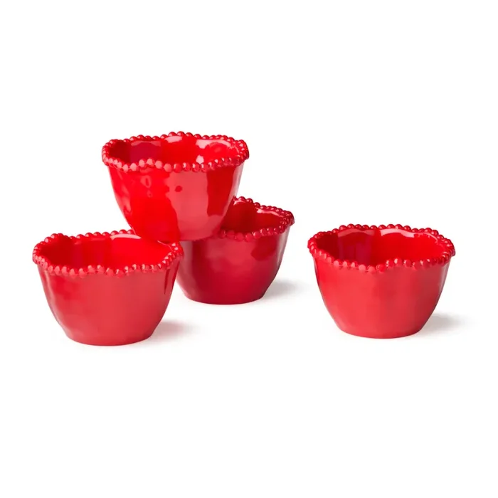 Certified International Perlette Red Dipping Bowls