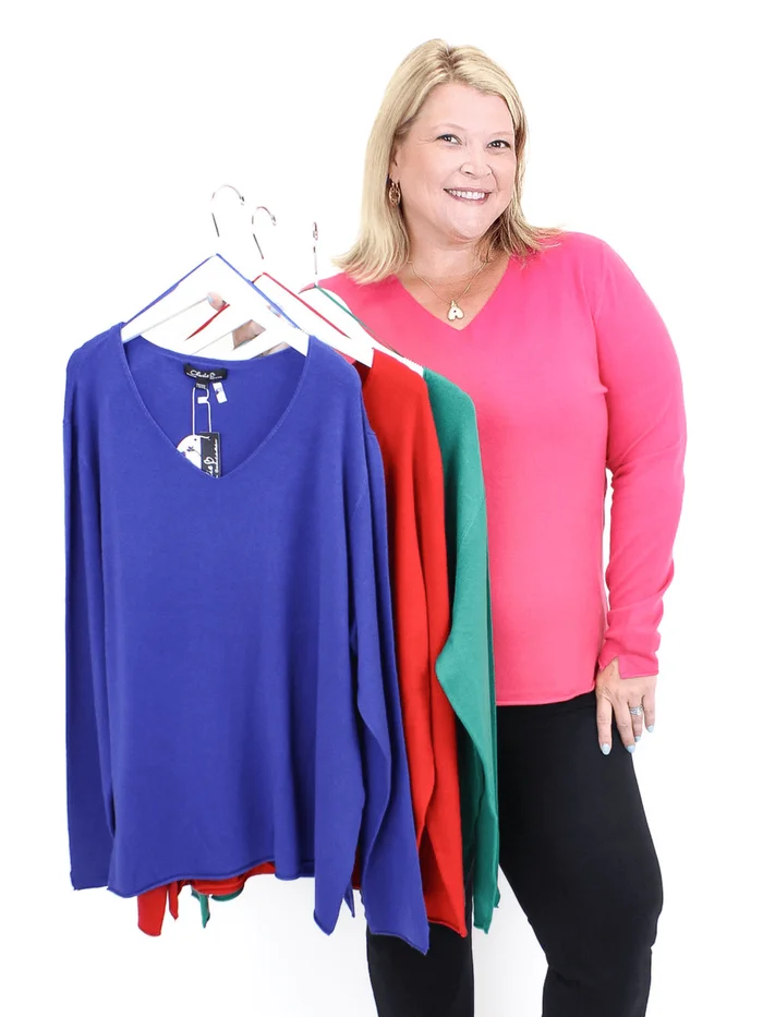 Charlie B V-Neck Plush Sweater