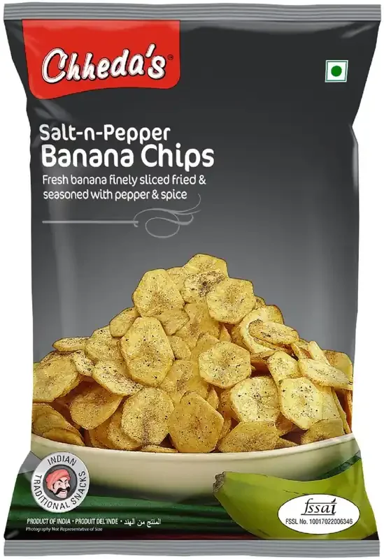 Chheda‘s Salt N Pepper Banana Chips – Crispy Banana Chips (350g Pack of 1)