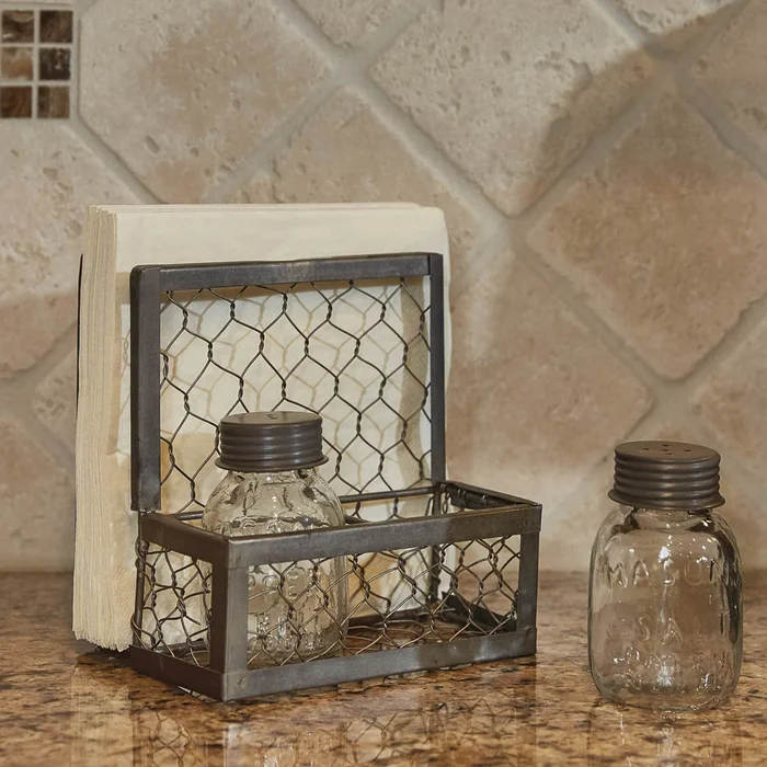 Chicken Wire S&P and Napkin Holder