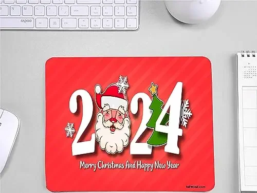 Christmas 2024 Happy New Year Mouse Pad Christmas Mouse Pad
