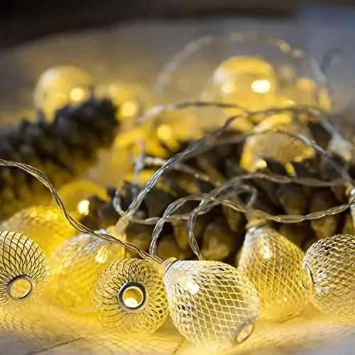 Christmas Vibes 16 LED Water Droplets Decorative Lights for Christmas Birthday Diwali Wedding Parties Indoor Kids Girl Room Christmas Bulb Lighting (Gold)