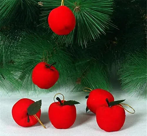Christmas Vibes 6cm Foam Christmas red Apple Christmas Decorations Christmas Tree Ornaments Pack of 12