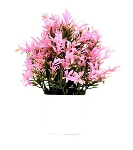 Christmas Vibes Artificial Flower Bonsai Plants with Pot (Pink)
