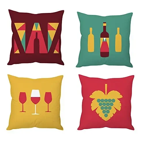 Christmas Vibes bar Theme Cushion Covers(4 Pieces)