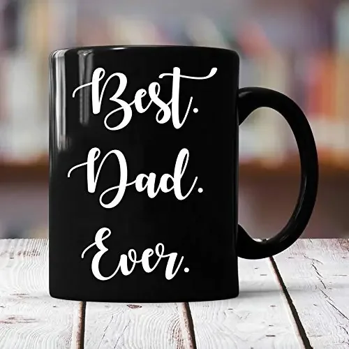 Christmas Vibes Porcelain Bone China Father‘s Day Coffee Mug 300 ml (Black)