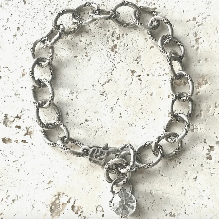 Chunky Vintage Chain Bracelet – Silver