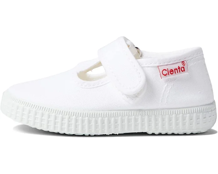 Cienta 50000.05 Velcro T-Strap- White : EU 22