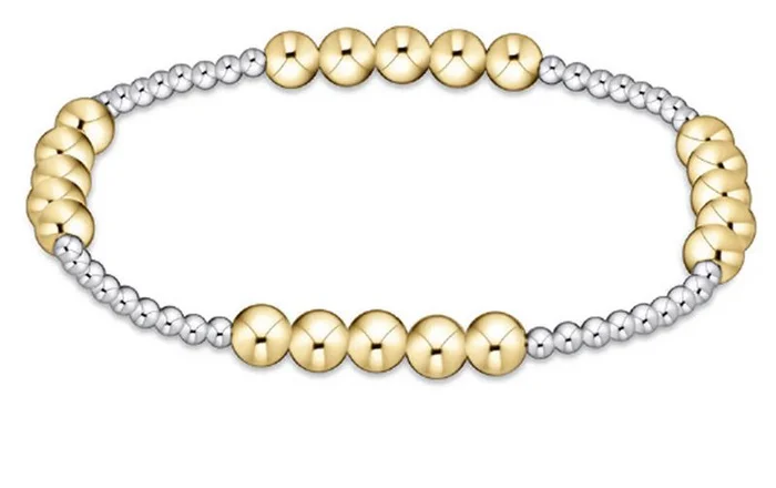 Classic Blissful Pattern 2.5mm Bead Bracelet 5mm Mixed Metal