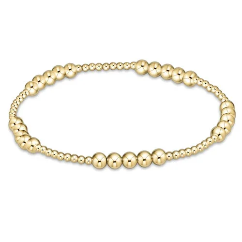 Classic Blissful Pattern 2mm Bead Bracelet – 4mm Gold